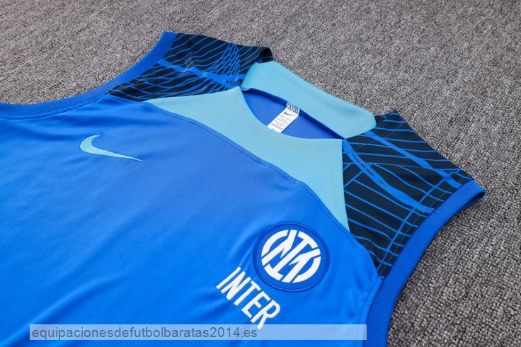 Nuevo Entrenamiento Sin Mangas Conjunto Completo Inter Milan 24/25 Azul Baratas